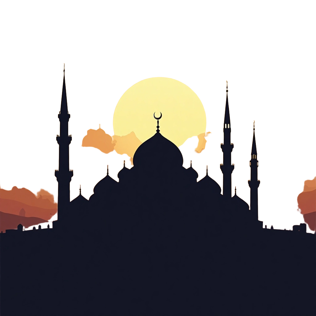 Moonlit Mosque Silhouette